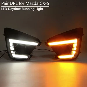DRL LED Daytime Running Light Fog Lamp For Mazda CX-5 CX5 Turn Signal 2012-2016 - Picture 1 of 8