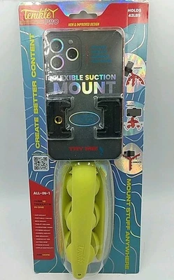 NEW Tenikle Pro Flexible Tripod Bendable Suction Cup Camera & Phone Mount Yellow - Image 1 of 4