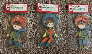 10 Vintage aufklappbare tragbare Weihnachtsschmuck ungeöffnet Pixie Ornamente Japan - Bild 1 von 8