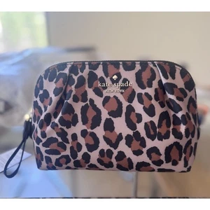 NWT Kate Spade Chelsea Spotted Leopard Cosmetic Case Brown Multi KH755 $89 - Picture 1 of 3