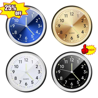 1 x Taschenuhr kleine Mini-Leuchtquarz-Analoguhr zum Aufkleben für Auto - Bild 1 von 4