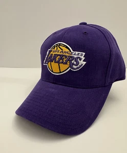 Vtg Reebok Los Angeles Lakers Hat One Size Strap Back Purple Classic Cap New - Picture 1 of 8
