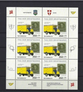2022 Österreich Kleinbogen Tag der Briefmarke Post Elektroauto Daimler 1913 - Picture 1 of 1