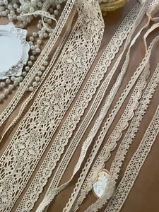 10 beige Häkelspitze Borten ideal für Junk Journal Wohnkultur Puppenkleider usw. - Bild 1 von 15