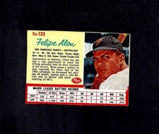 1962 POST #133 FELIPE ALOU-8--GIANTS--NO CREASES--EX/EX/MT