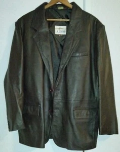 California L.A. Leather Brown Leather Jacket 46R Two Button In Great Condition - Picture 1 of 12