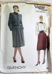 De colección. Patrón de costura Vogue Givenchy de finales de los 80/principios de los 90 1203 talla 14 faltan 2 piezas - Imagen 1 de 2