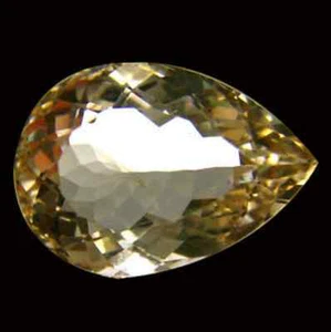 11.55 cts Rare Huge Natural Pear-cut FlashingFire Faint-Yellow VVS Scapolite - Picture 1 of 8