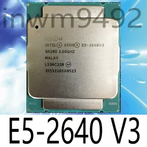 Intel Xeon E5-2640 V3 SR205 8Core 2.60GHz 20M LGA 2011-v3 Server CPU Processor - Picture 1 of 1