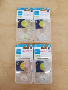 MAM 2 Pacifiers Night Collection Sensitive Skin 0-6m - Picture 1 of 10