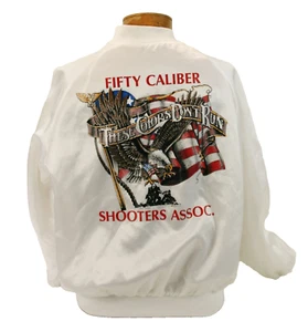 Assoc. de tiradores calibre 50 Chaqueta Club Satén Blanca Campeonato Nacional 1991 - Imagen 1 de 8
