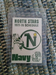 1977-78 Minnesota North Stars Hockey Pocket Schedule Navy NM/M - Picture 1 of 2