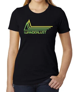 Wanderlust Women's Graphic T-shirts, Nature shirts, Women's Outdoor Shirts - Picture 1 of 5