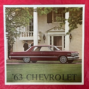 1963 Chevrolet "IMPALA / BEL AIR / WAGONS" - Brochure / Catalogo Auto Originale - Foto 1 di 7