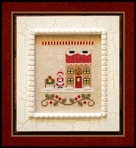 Country Cottage Needleworks Cross Stitch Chart ~Mrs. Claus' Cookie Shop w/Button - Picture 1 of 2