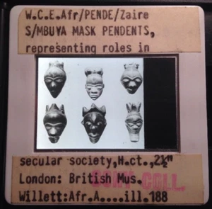 Pende "S/Mbuya Mask Pendents" Zaire African Tribal Art 35mm Slide - Picture 1 of 3