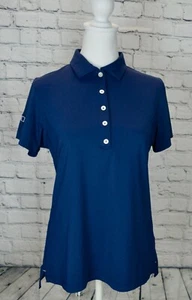 Peter Millar Polo Shirt Women's Medium Blue 50+ Sun Protection Short Sleeve Golf - Picture 1 of 8