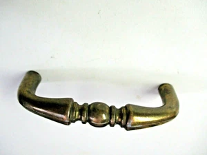 Traditional 1960s Drawer Pull Handle 3" Centers Dark Antique Brass 1 Vtg MCM - Picture 1 of 7