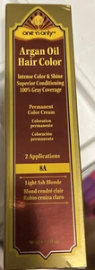 One 'N Only Argan Oil Hair Color 8A Light Ash Blonde Permanent Color Cream. NIB - Picture 1 of 4