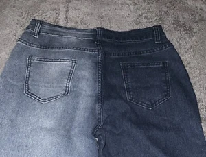 Vintage Blue Shaded Jeans Buttons&Zip Unisex Large - Picture 1 of 8