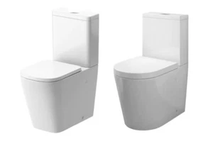 Bathroom Toilet WC Unit Pan Soft Close Seat White Gloss Close-Coupled - Picture 1 of 3