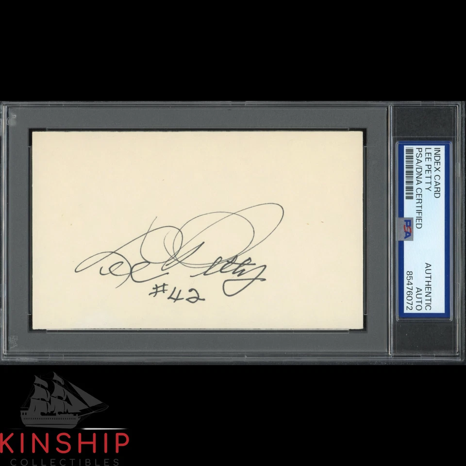 Lee Petty signed 3x5 Index Card PSA DNA Slabbed NASCAR Richard's Dad Auto C4002 - Image 1 of 1