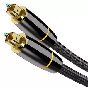 Toslink Optical Cable Digital Audio Sound Fiber Optic SPDIF Cord Wire Dolby DTS - Picture 1 of 10