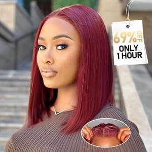 Wear and Go Glueless Bob Wig Human Hair 200% Density 5x5 HD Lace Closure Wigs... - Picture 1 of 6