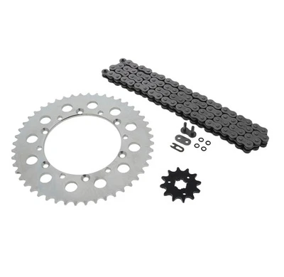 Kawasaki KX125 O Ring Chain and Sprocket Silver 12/48 112L 1996 1997 1998 1999 - Image 1 of 4