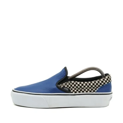 VANS Damen Slip-On Checkerboard sneaker blau schwarz weiß leder low-top EU 40 - Bild 1 von 4
