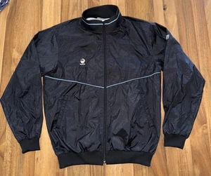 Vintage Asics Jaspoo Windbreaker Jacket Mens L Black Made In Japan Full Zip 70s - Picture 1 of 19