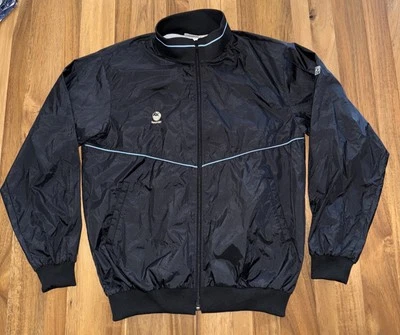 Chaqueta cortavientos vintage Asics Jaspoo para hombre L negra hecha en Japón cremallera completa años 70 Foto 1 de 4