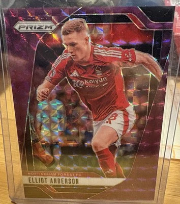 Elliot Anderson Purple Geometric Refractor /249; 2024-25 Prizm Premier League - Image 1 of 2