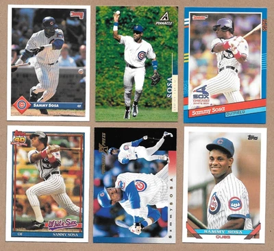 Sammy Sosa 1991 & 1993 Donruss , 1991 & 1993 Topps, 1997 X-Press & 1998 Pinnacle - Image 1 of 2