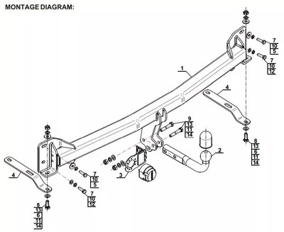 Swan Neck Tow Bar For FORD Explorer (2011-2015) F-257 - Image 1 of 4