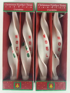 2 Paia Candele Torsione Piuma Natale Acqua di Primavera Bianco Noel 10 Pollici, 1 Danneggiata - Foto 1 di 3