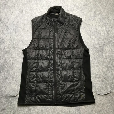 Smartwool Vest Mens XL Black PhD Merino Wool Insulated Hybrid Zip Pockets Trail - Image 1 of 4