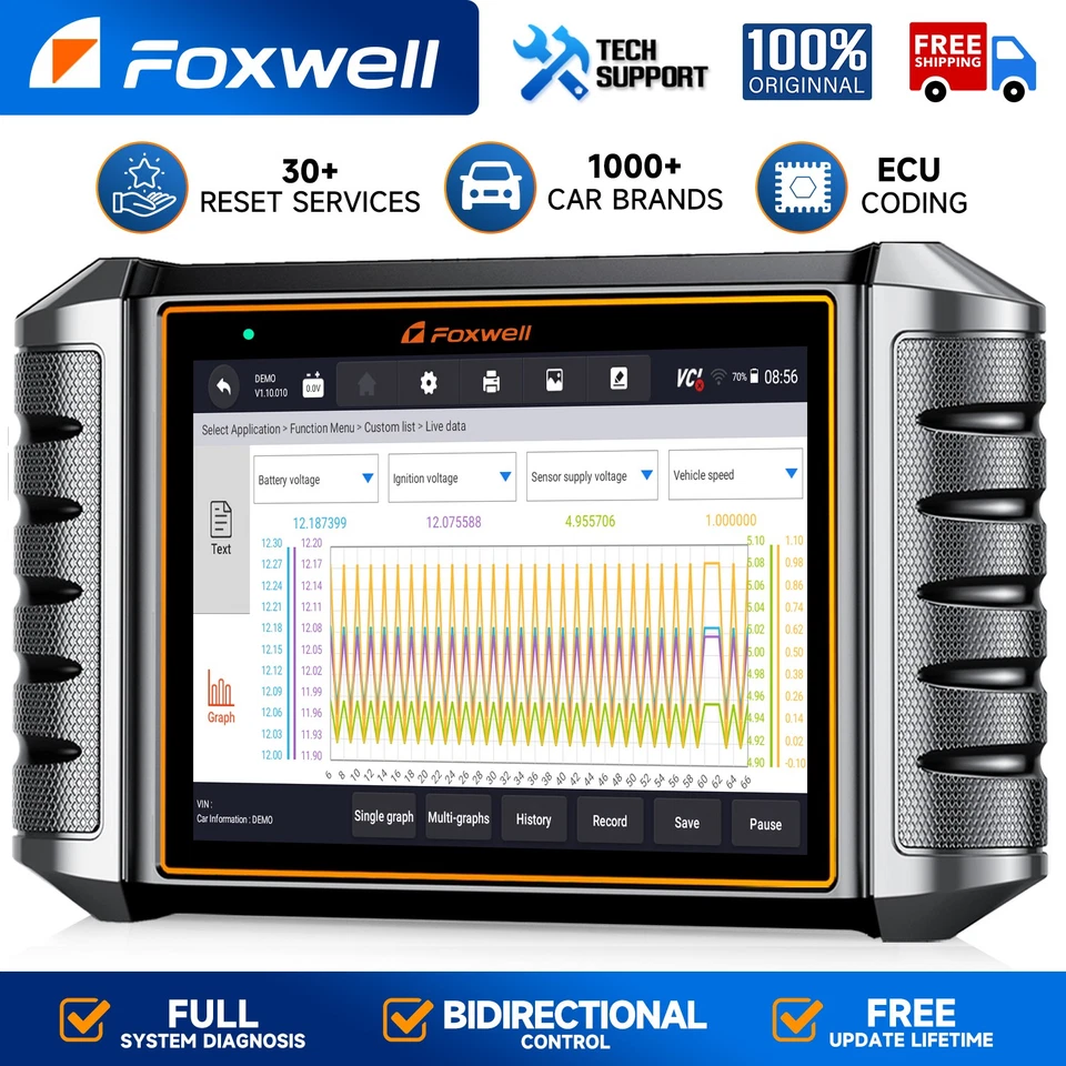 Escáner de diagnóstico bidireccional Foxwell NT710 OBD2 todo sistema codificación ECU EPB Foto 1 de 4
