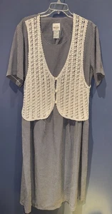 20W Kleid mit Häkelweste und Perlendetails, Bentley Vintage Navy Weiß - Bild 1 von 6