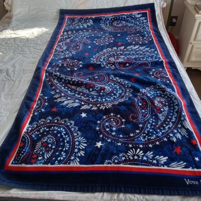 Vera Bradley Beach Towel NWOT Patriotic RWB Paisley Print Pool Party Summer  - Image 1 of 4