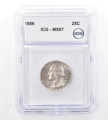1956 Washington Quarter MS67 ICG Beautiful Tone *7401 - Image 1 of 3