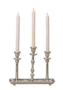 Kerzenhalter Tablett mit 3 Kerzenhalter H=24,5 cm B=29,5 cm für Stabkerzen - Bild 1 von 2