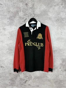 Vintage Polo Ralph Lauren Rugby PRL CLUD Custom Fit Rot Schwarz Herren Größe S - Bild 1 von 20