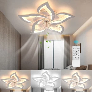 Ventilatore LED da soffitto plafoniera con ventilatore lampada + telecomando camera da letto - Foto 1 di 11