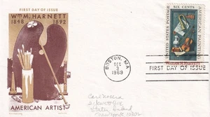 STAMP US SCOTT 1386 "Famous Artist William M. Harnett" 6 CENT 1969 FDC - G - Picture 1 of 1