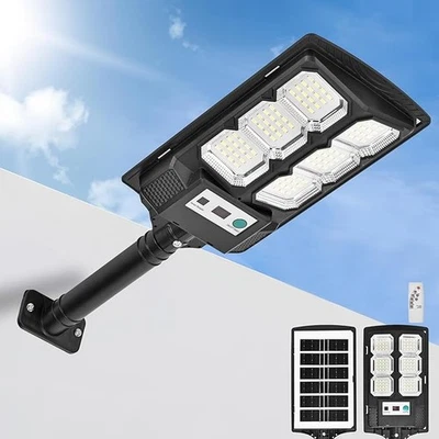 Commercial 1000000LM LED Outdoor Dusk to Dawn Solar Street Light Road Area Lamp - Image 1 of 4