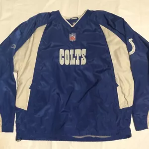 Giacca a vento uomo Indianapolis Colts taglia large blu bianco sul campo Reebok Jacket - Foto 1 di 8