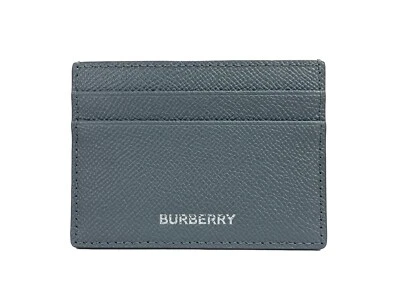 Cartera monedero Burberry Sandon Business pequeña de cuero granulado gris Foto 1 de 4