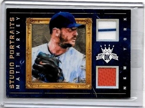 MATT HARVEY 2016 PANINI DIAMOND KINGS DUAL GAME USED PINSTRIPE & ORANGE JERSEY#  - Image 1 of 1