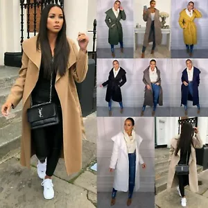 Cappotto cascata donna italiano con cintura oversize polverone drappo trincea - Foto 1 di 13